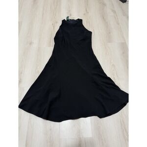 Lauren Ralph Lauren Dress Womens Size 10 Black Lined Sleeveless A Line Swing Zip